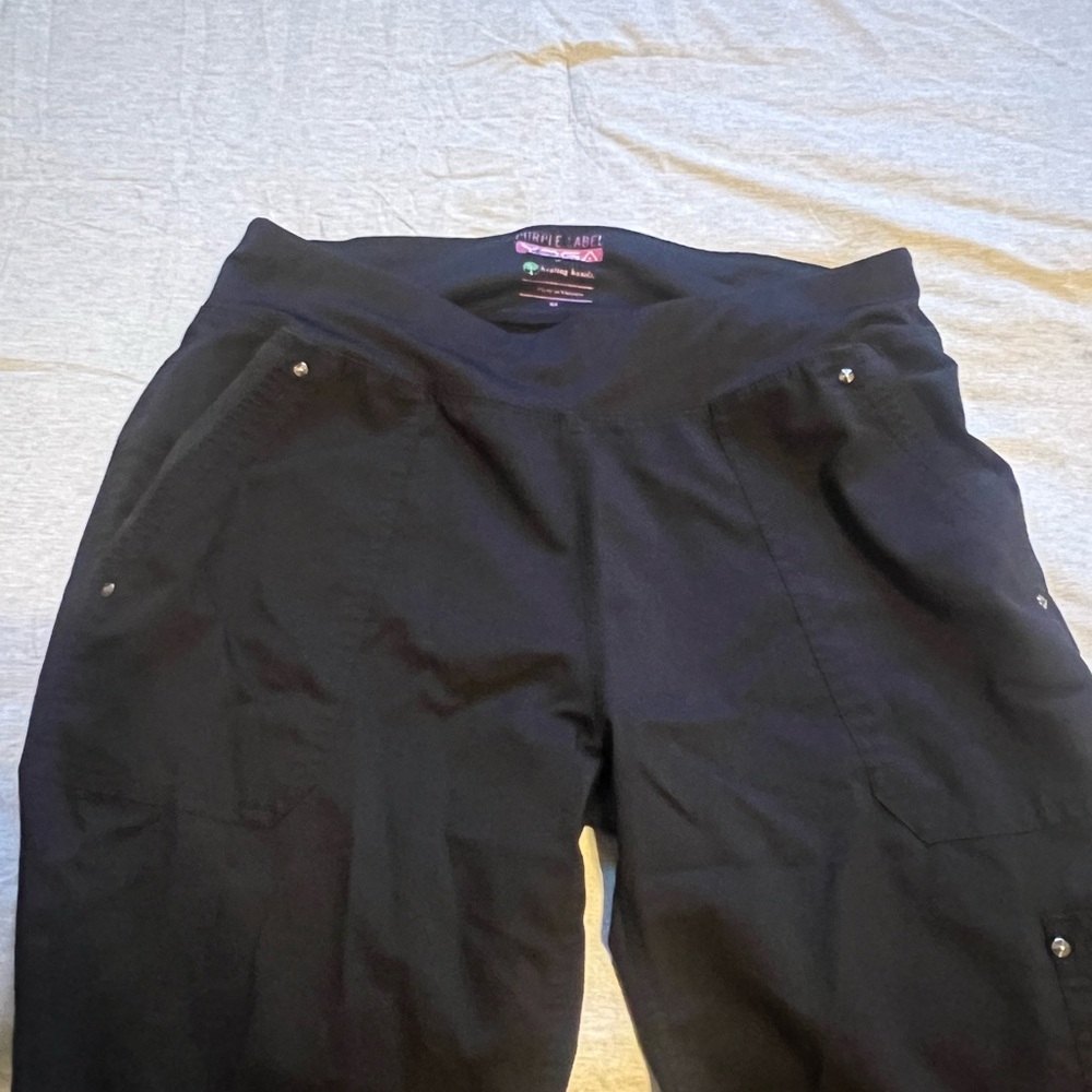 Black Wide-Leg scrub Pants